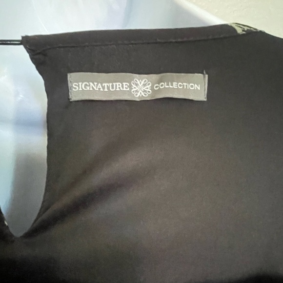 Signature Collection Floral Cold Shoulder Midi Dress Black Boho V-Neck - Picture 4 of 8